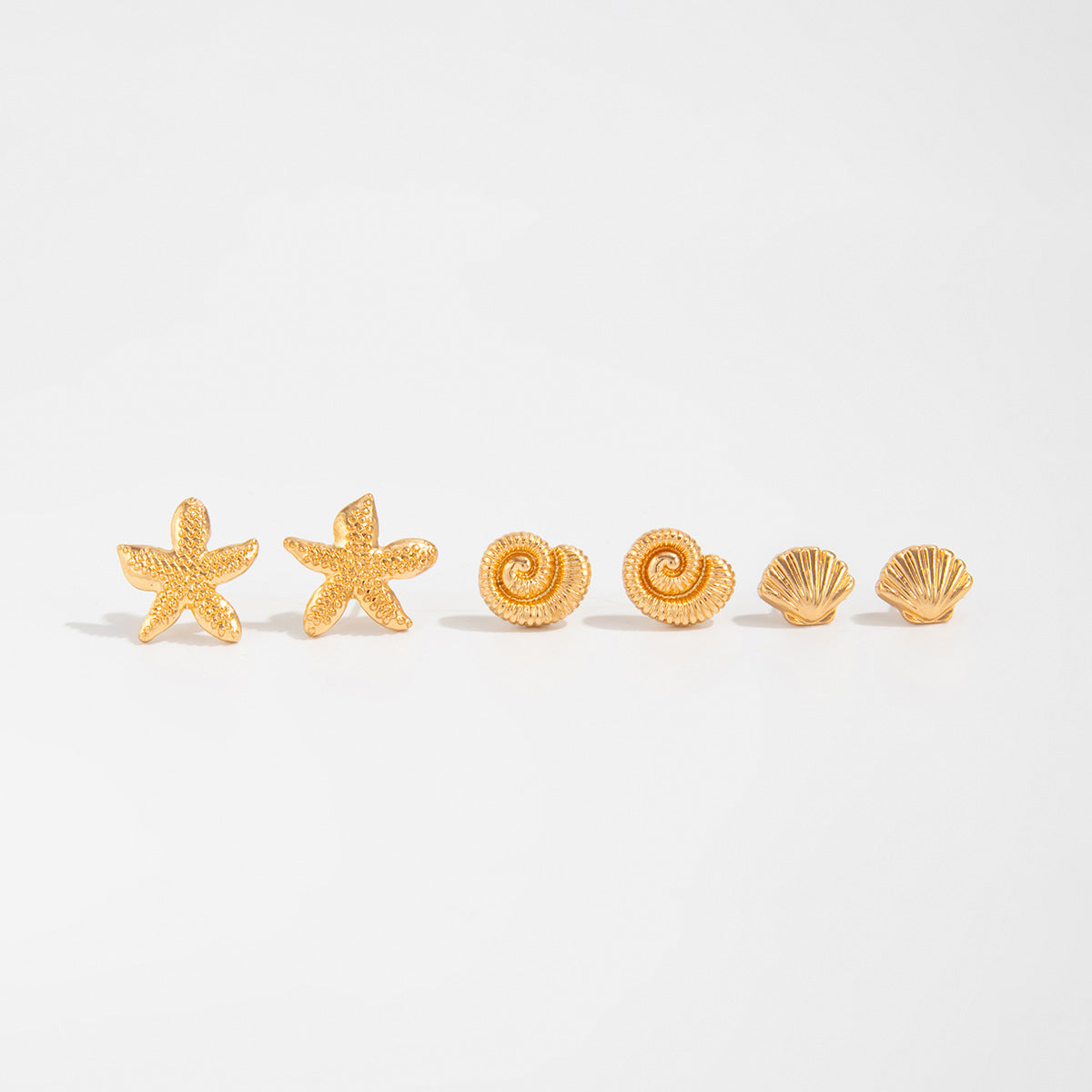 Shana Ocean Charm Earring Set - Gold [BCFHI8ES]