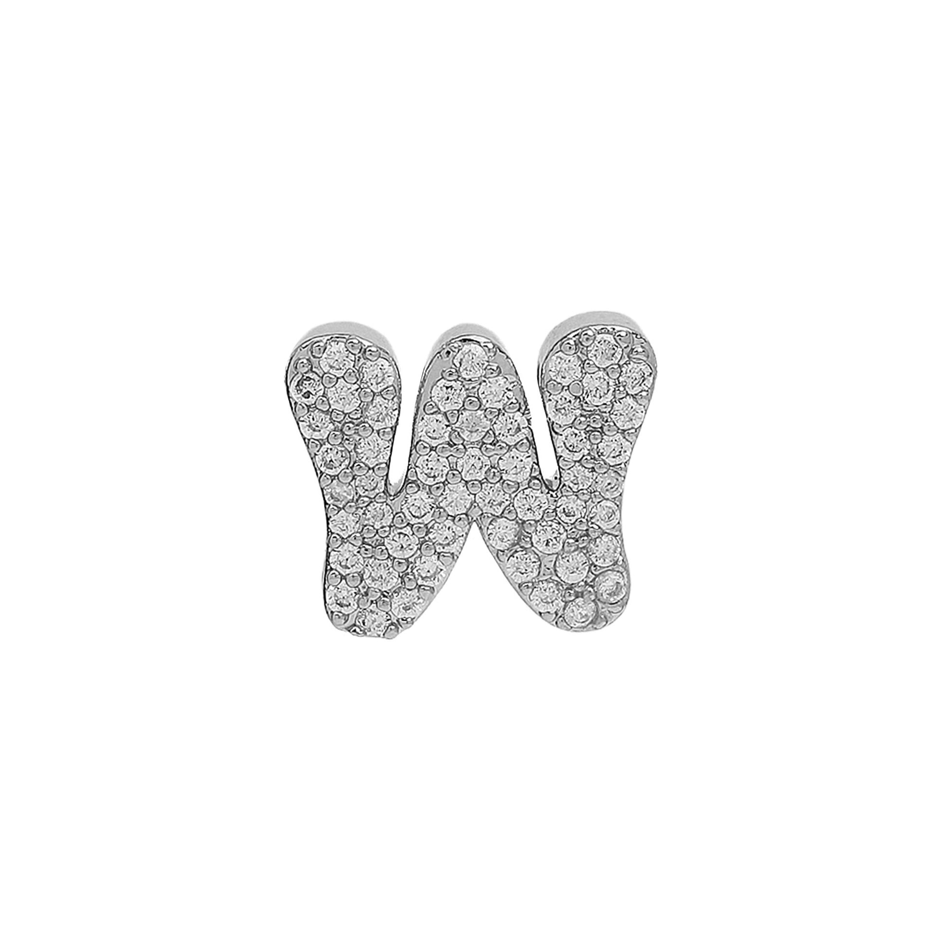 Abella Dainty Initial Jewelry - Silver W Initial Pendant [OPSS4OCL]
