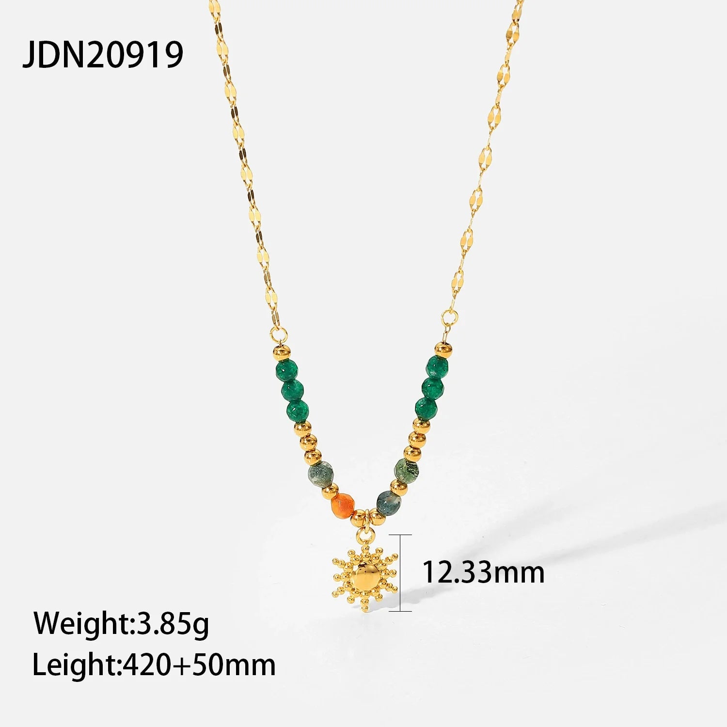 Cady Natural Stone Charm Necklace - JDN20919