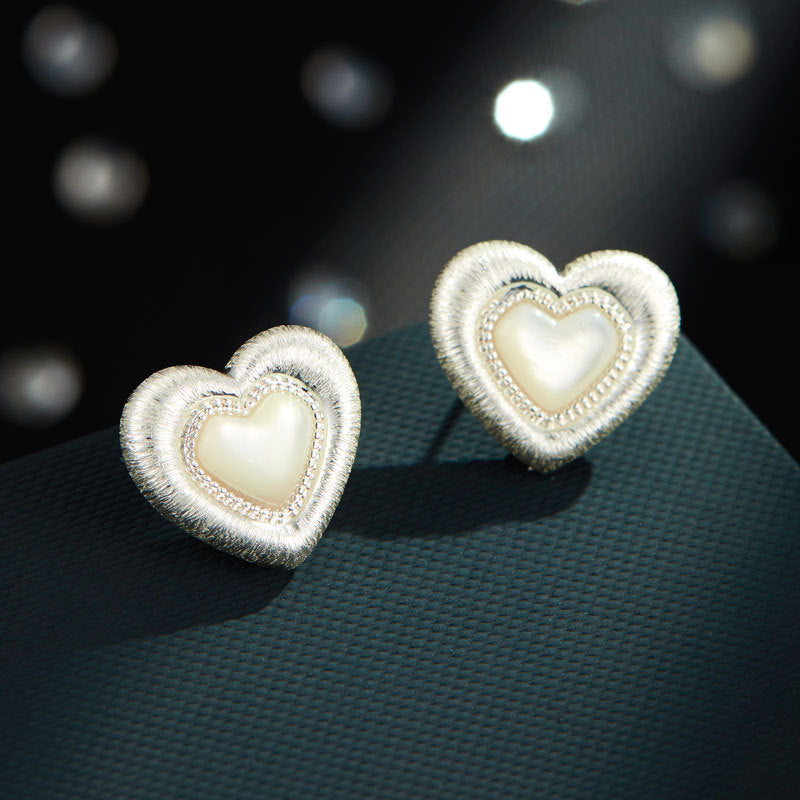 Charm Golden Shell Heart Earrings - EA14065O901 [GFUH1WGM]