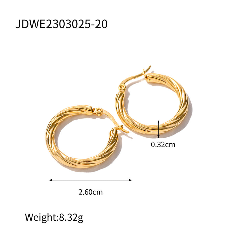 Josselin Cable Hoop Earrings - JDWE2303025-20 [1MD5M990]