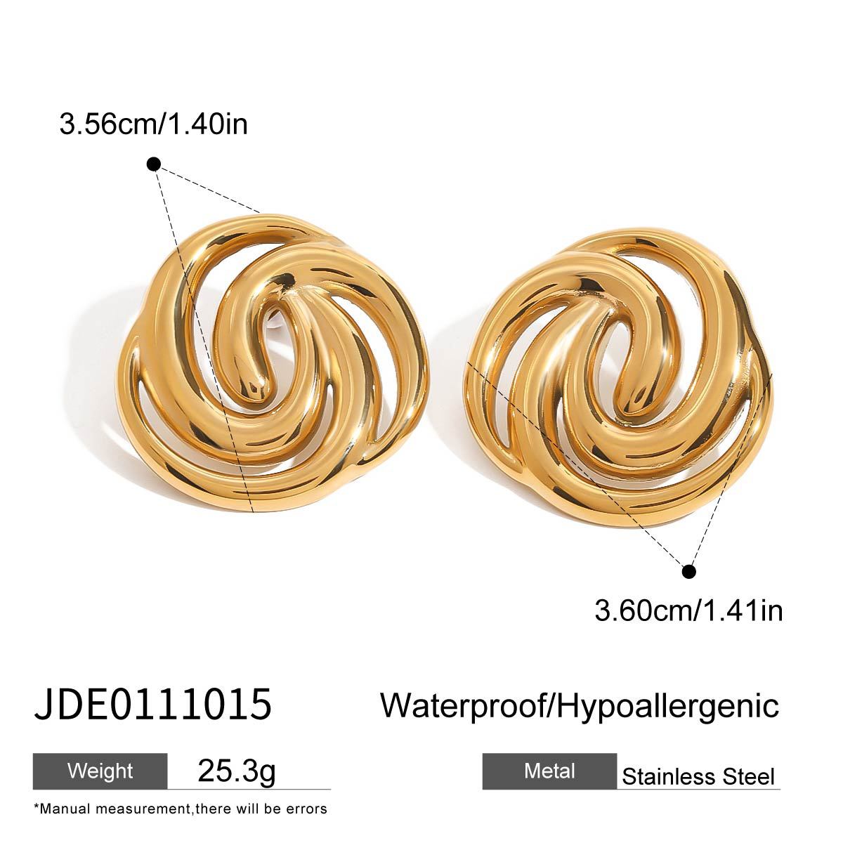 Gracelyn 18K Gold Cross Earrings - JDE0111015 [FXATFOCE]