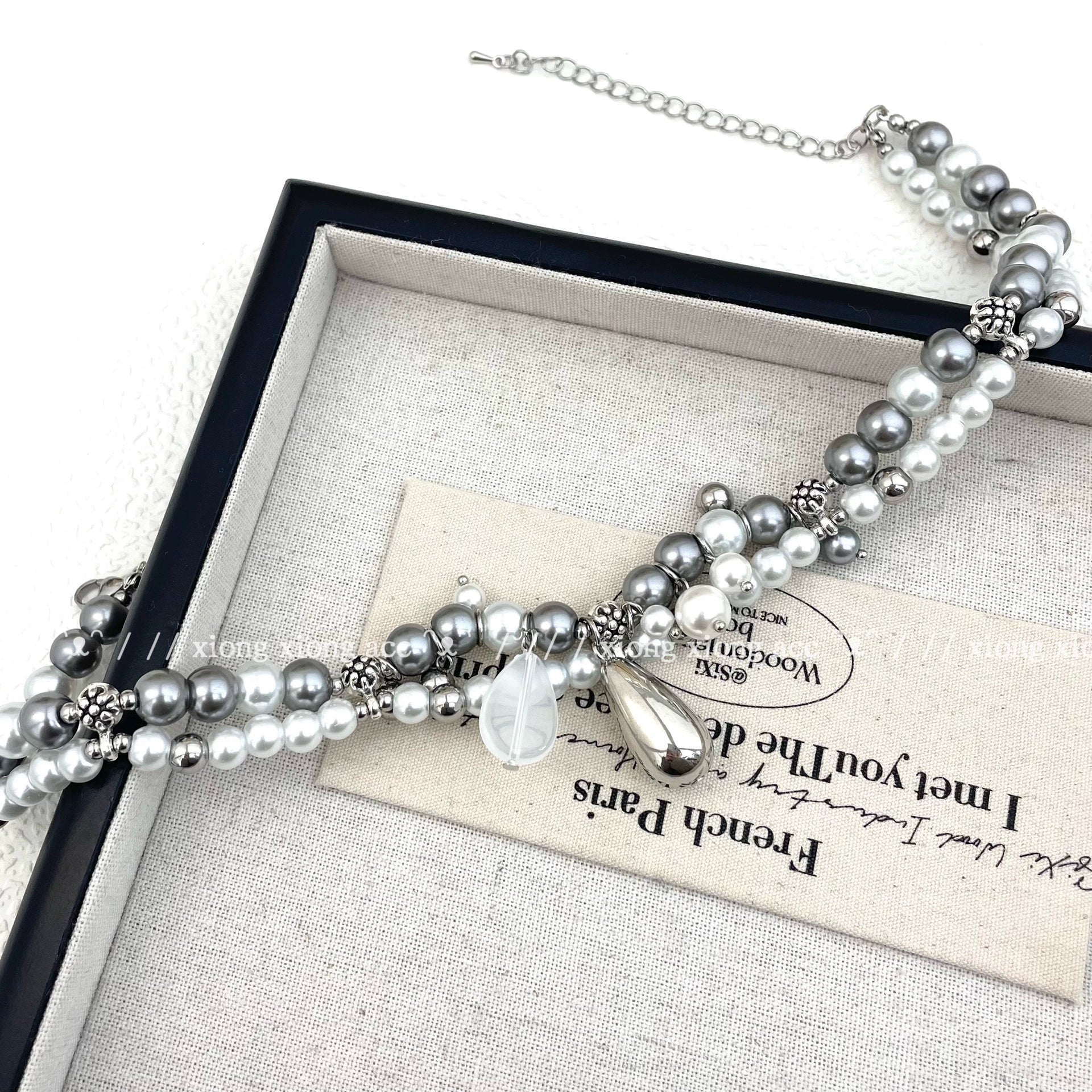 Lexie Star Tassel Choker - Double Layer Pearl [STEL125E]