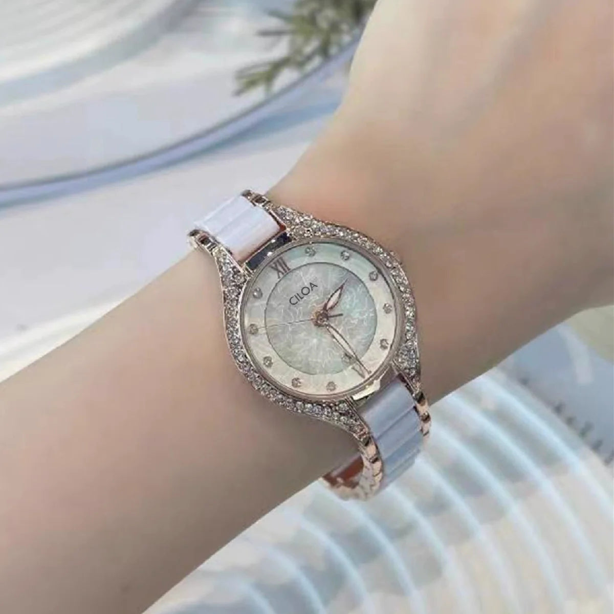 Yasmina Diamond Ceramic Watch - undefined