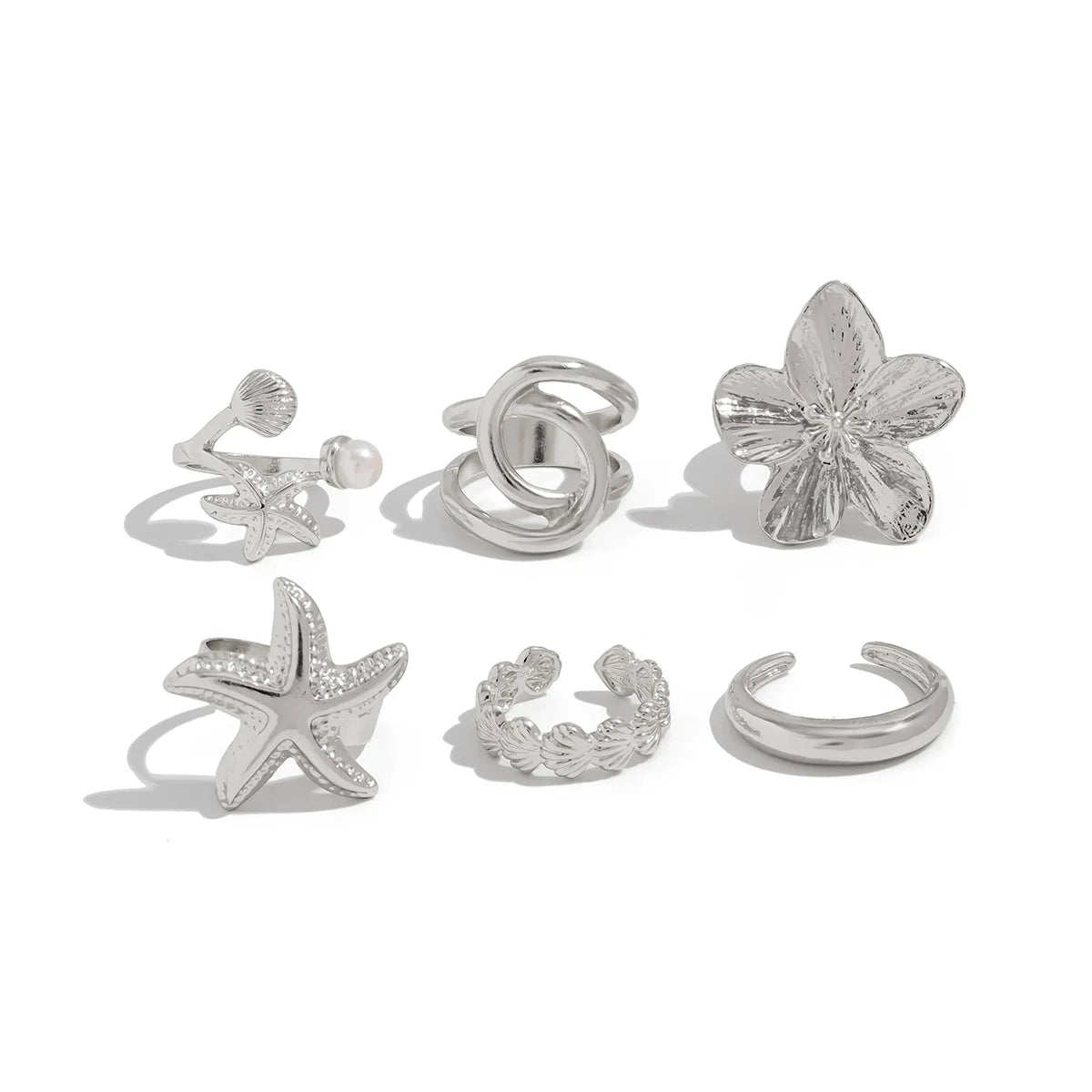 Taniyah Delicate Stackable Ring Set - Silver