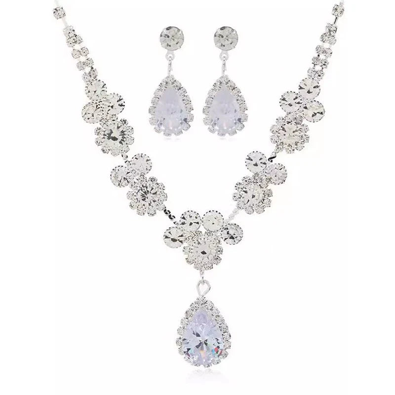 Clarissa Waterdrop Crystal Set - Necklace + Earrings