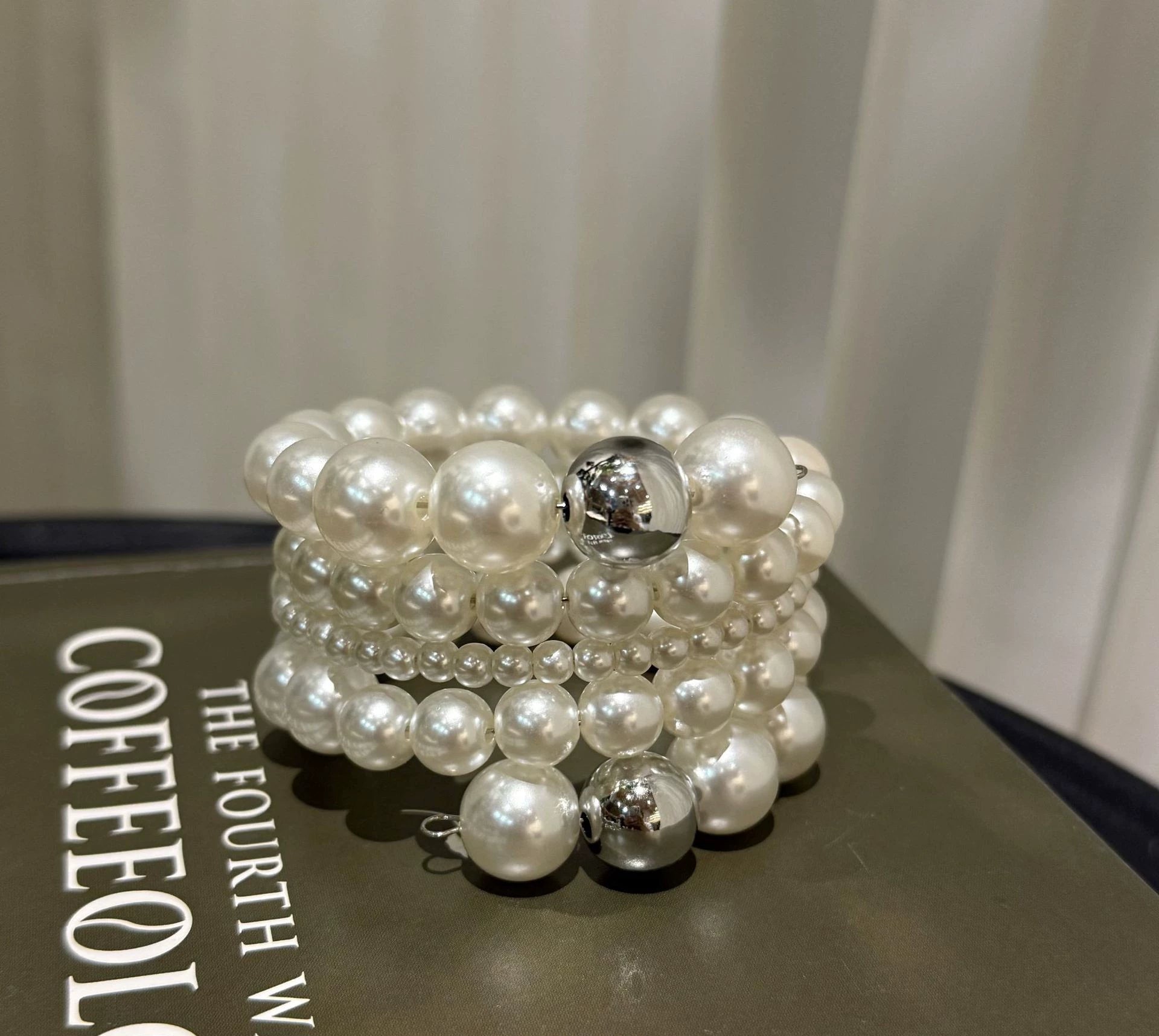 Aryianna Wrapped Pearl Bracelet - Multi-layered wrapped pearl bracelet [P9110DIY]