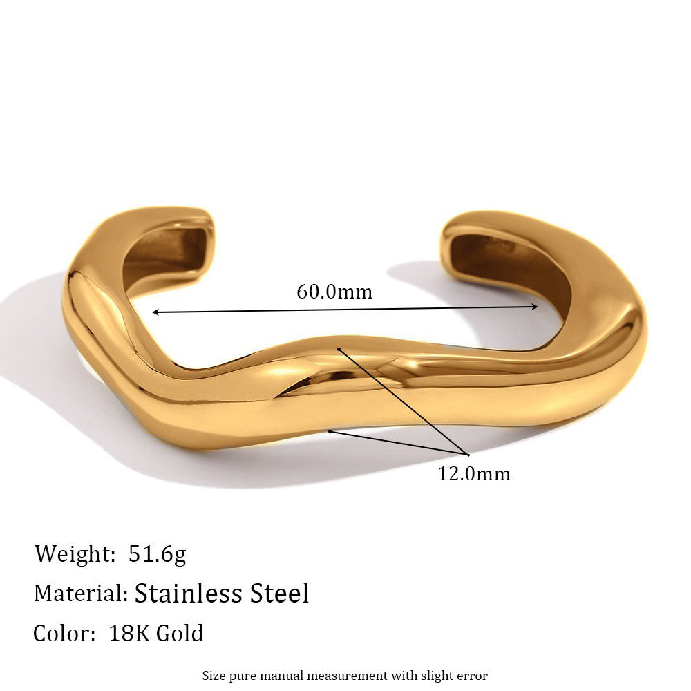 Gionna Liquid Wave Cuff Bracelet - Gold Liquid Wave Cuff [I0RECIKY]