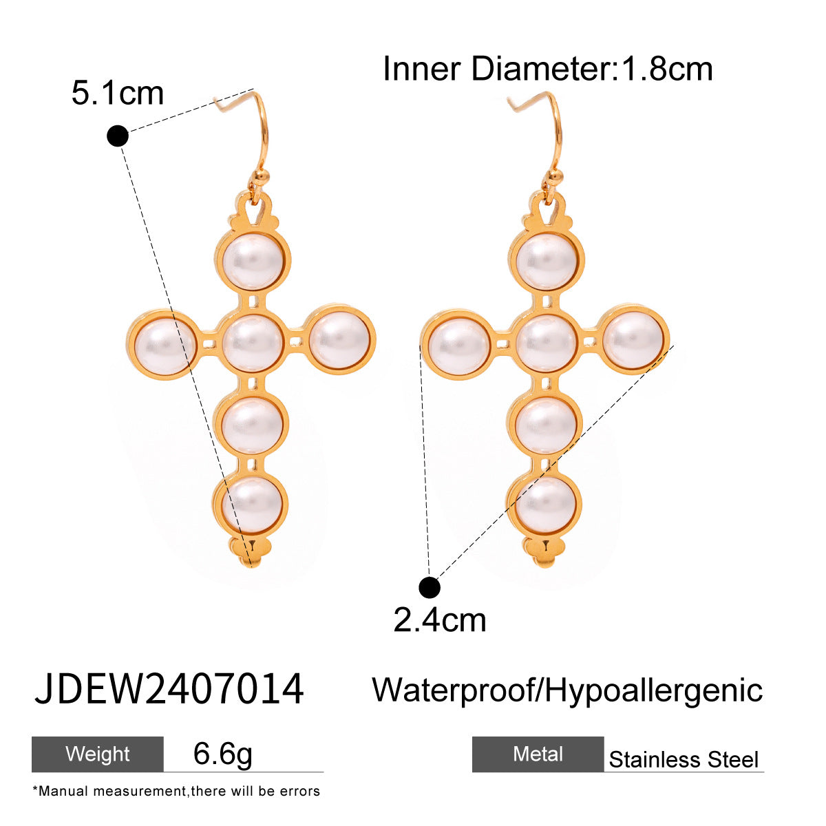 Aairah Pearl Cross Jewelry Set - JDEW2407014 [CRW0YD19]