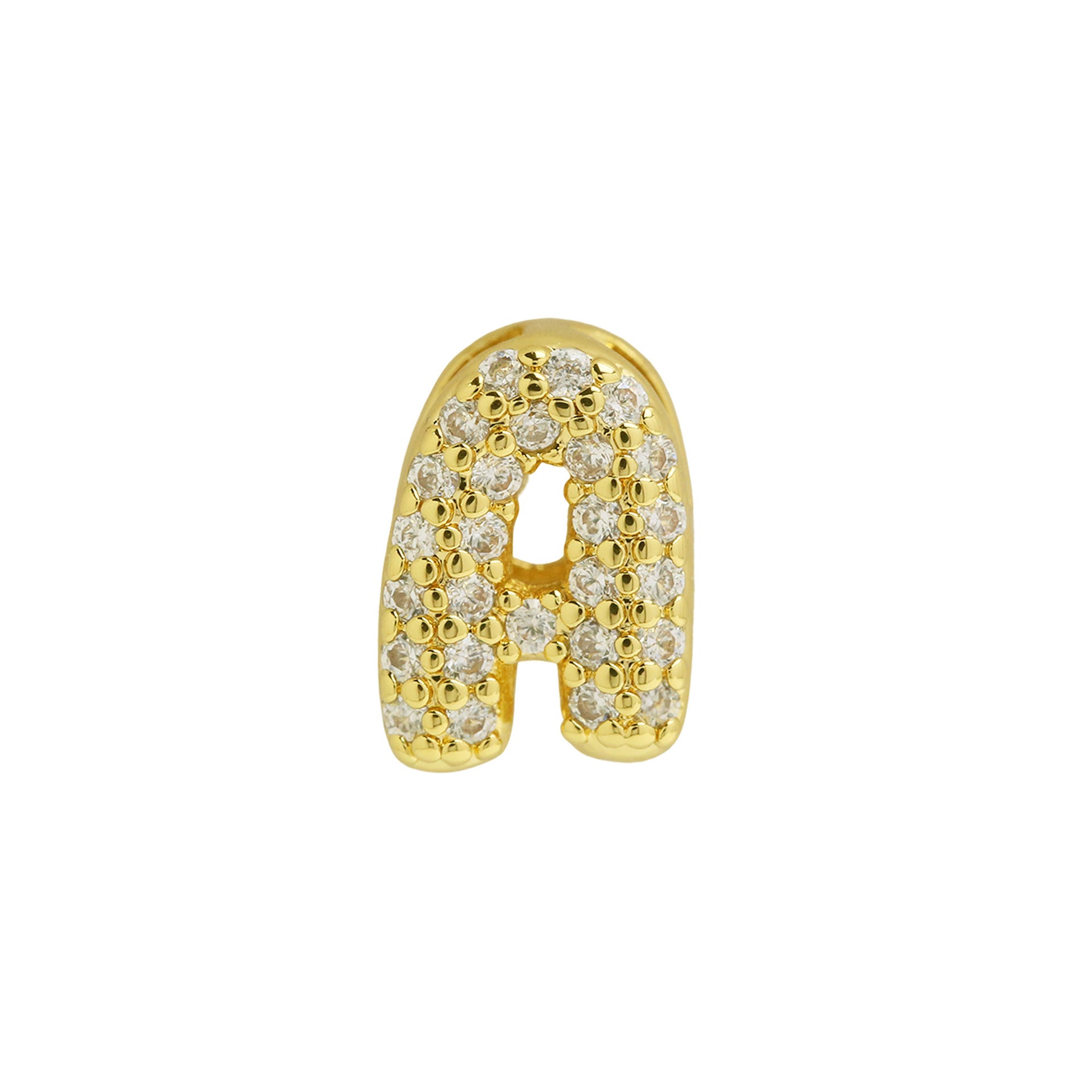 Makinley Bubble Letter Charm - Gold Pendant A [7AFMD4IC]