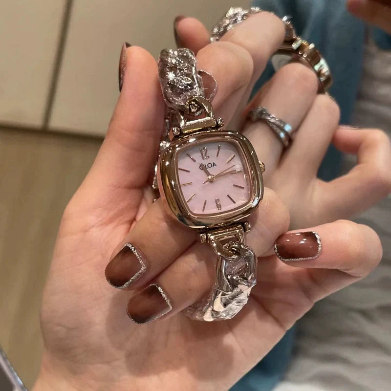 Westlynn Elegant Barrel Watch - Rose Gold Pink Dial