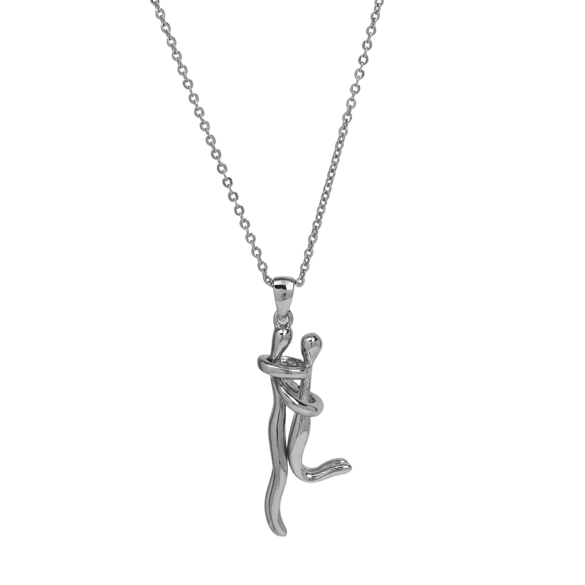 Ireland Embrace Heart Necklace - B Model Silver Necklace [MC0EIB4R]