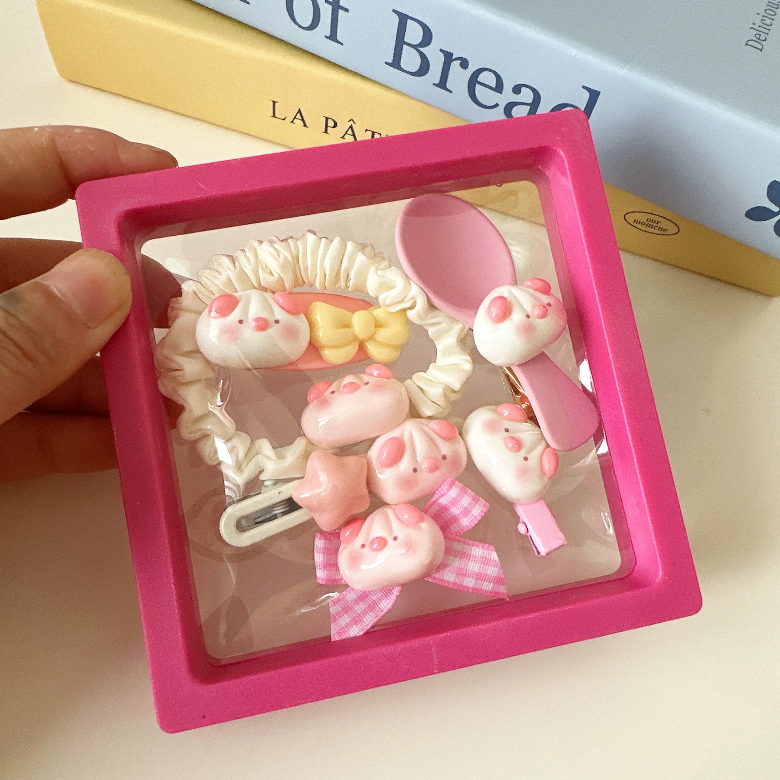 Siara Whimsical Hair Clip Set - Little Pig Hair Clip Set [EMHTIKC5]