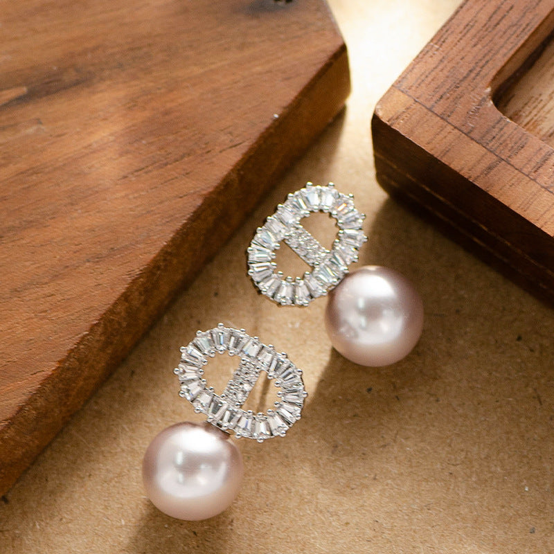 Marlie CD Pearl Stud Earrings - Style 3 [XXA899N7]