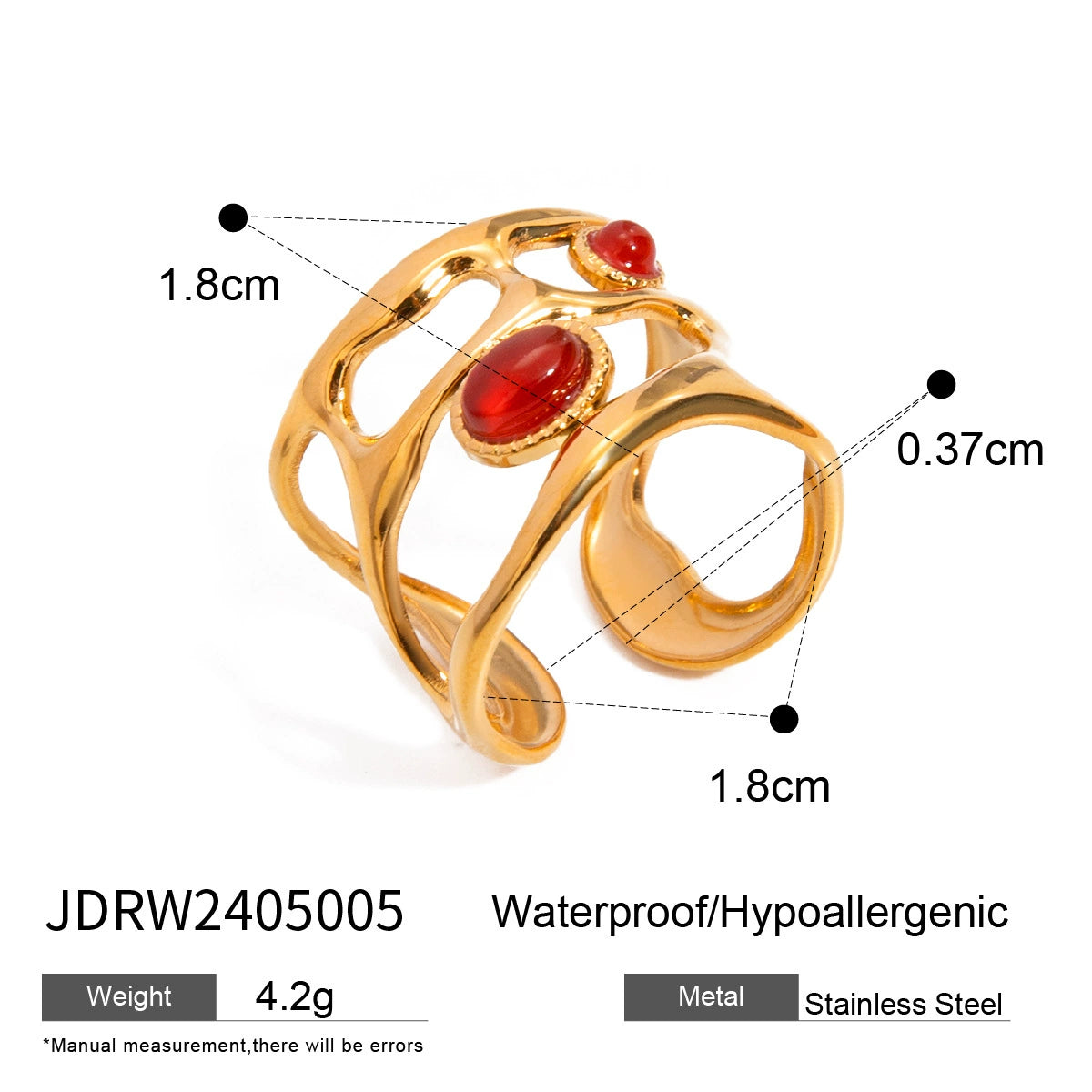 Alysson Red Agate Heart Jewelry Set - JDRW2405005 [DKO3WHXL]
