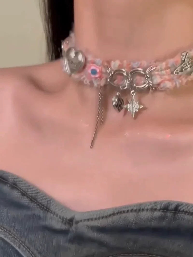 Mercedes Knit Star Choker - Knitted Necklace