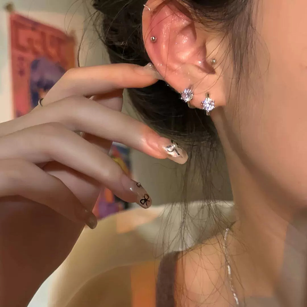 Blimy Sparkling Zircon Ear Cuffs - Eight Hearts & Arrows Design
