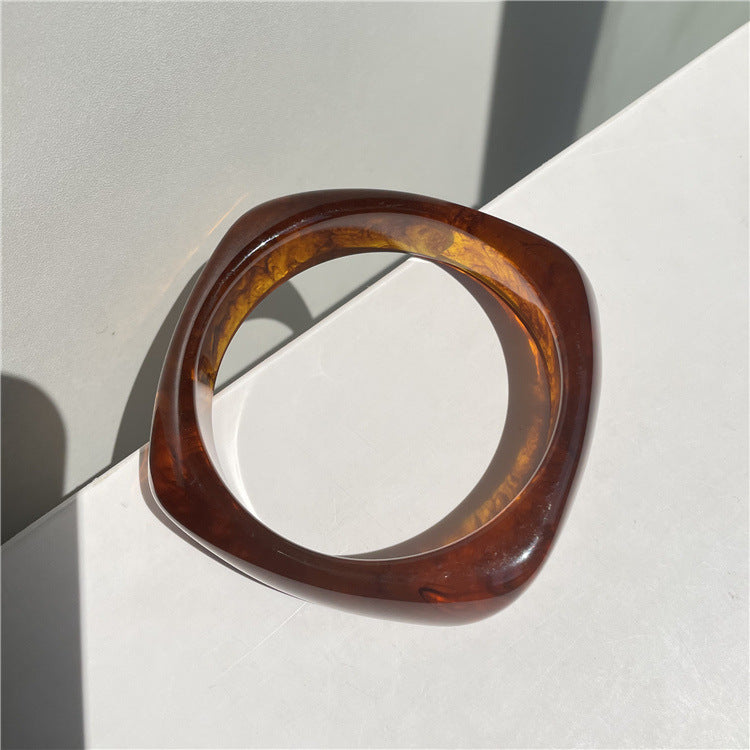 Francesca Marble Resin Bracelet - Square Tortoiseshell 1 [JTIG9I0H]