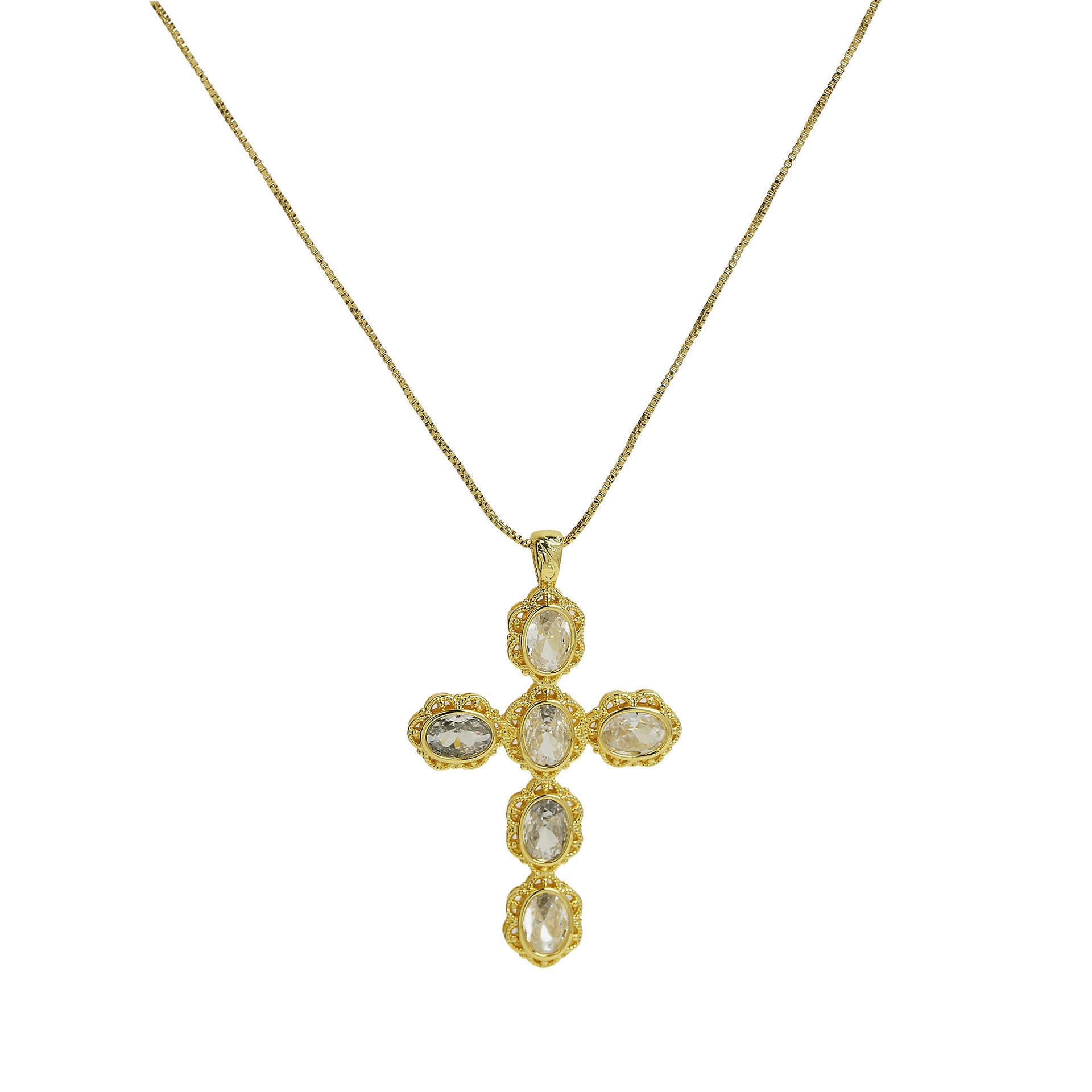 Unique Zircon Cross Pendant Necklace - Cross Pendant Style G [5YGOXCO5]