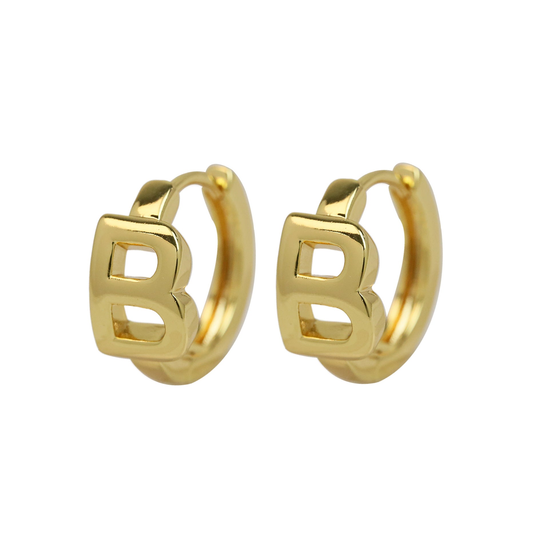 Haylee Gold Letter Stud Earrings - B [K0V1V4FF]