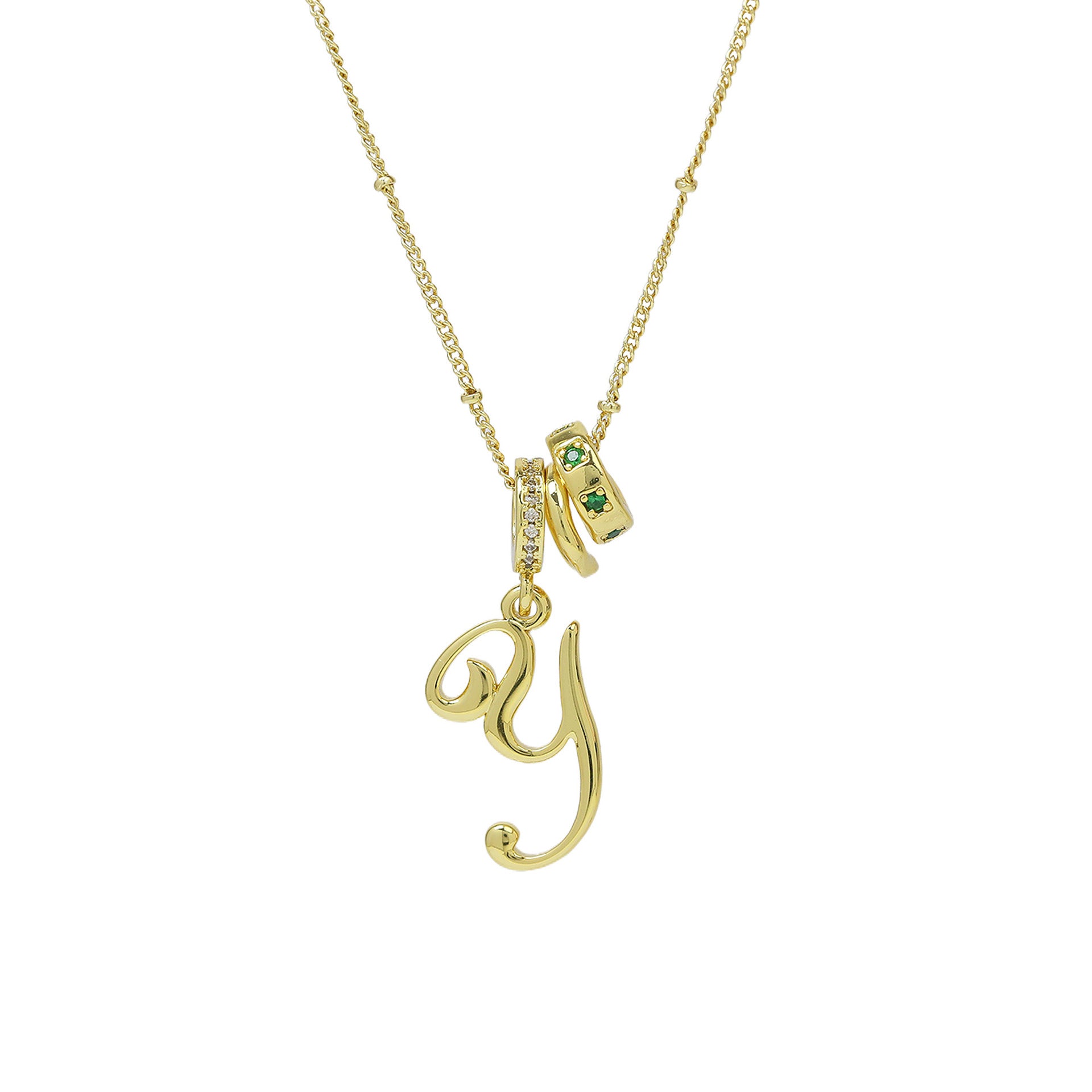 Jovi Cursive Initial Necklace - Gold Y [1JHREEZ8]