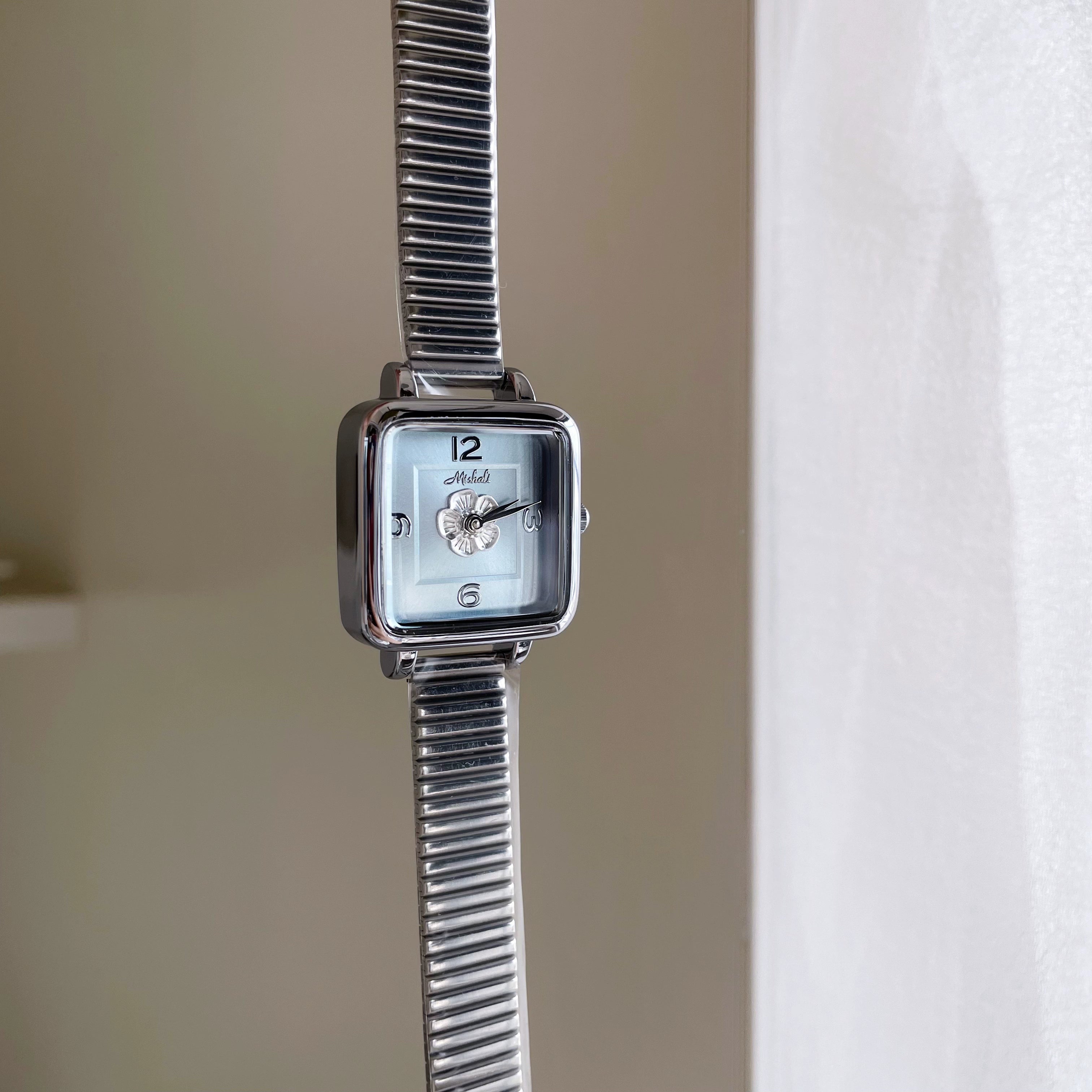 Leighla Ice Blue Camellia Watch - Ice Blue Bamboo Knot Strap [ZWR2GM3S]