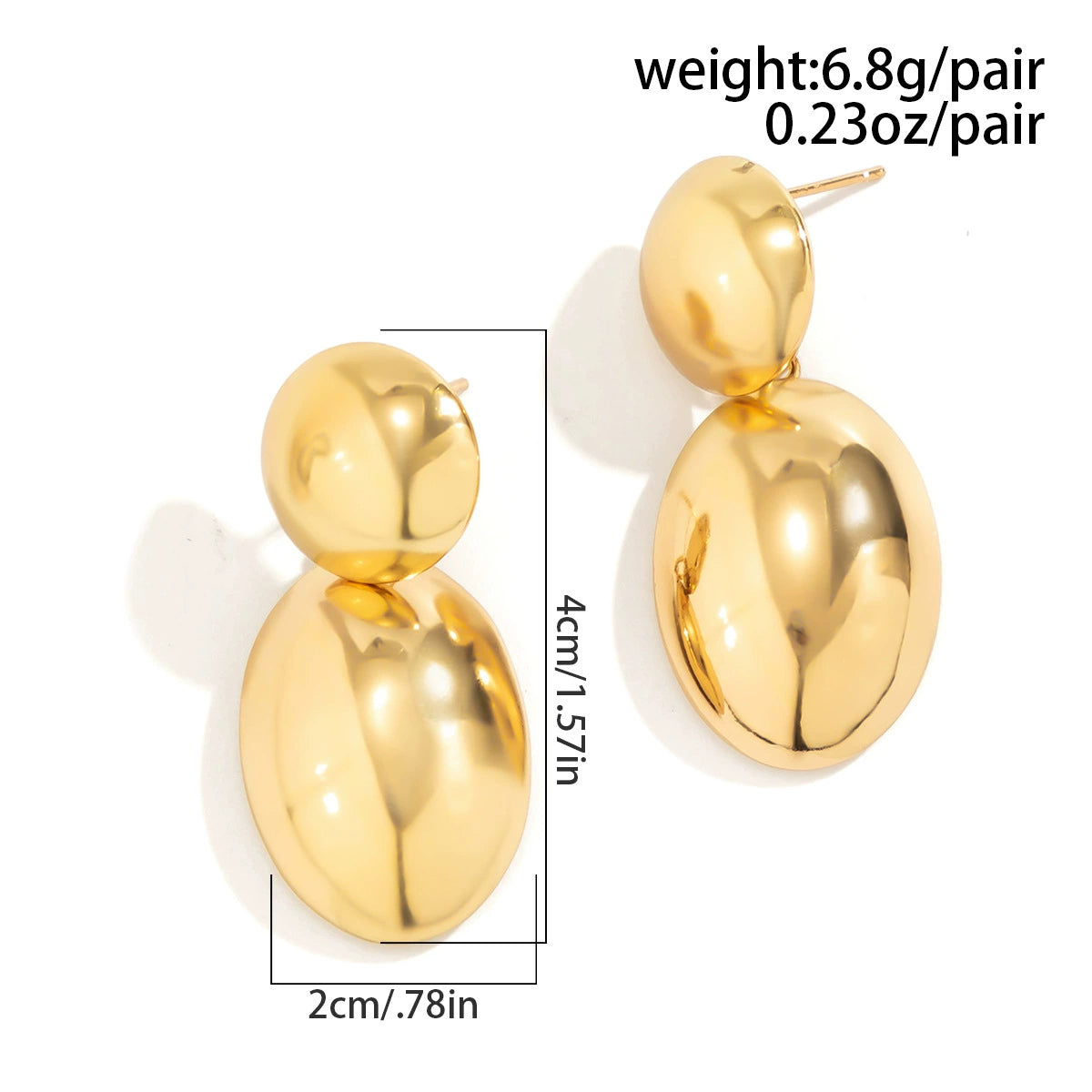Whitlee Geometric Bean Drop Earrings - Style 01 Gold [YQ5670K9]