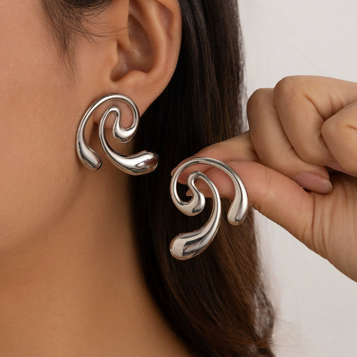 Sonora Glossy Drop Earrings - Style 06 Silver [LY758TWF]