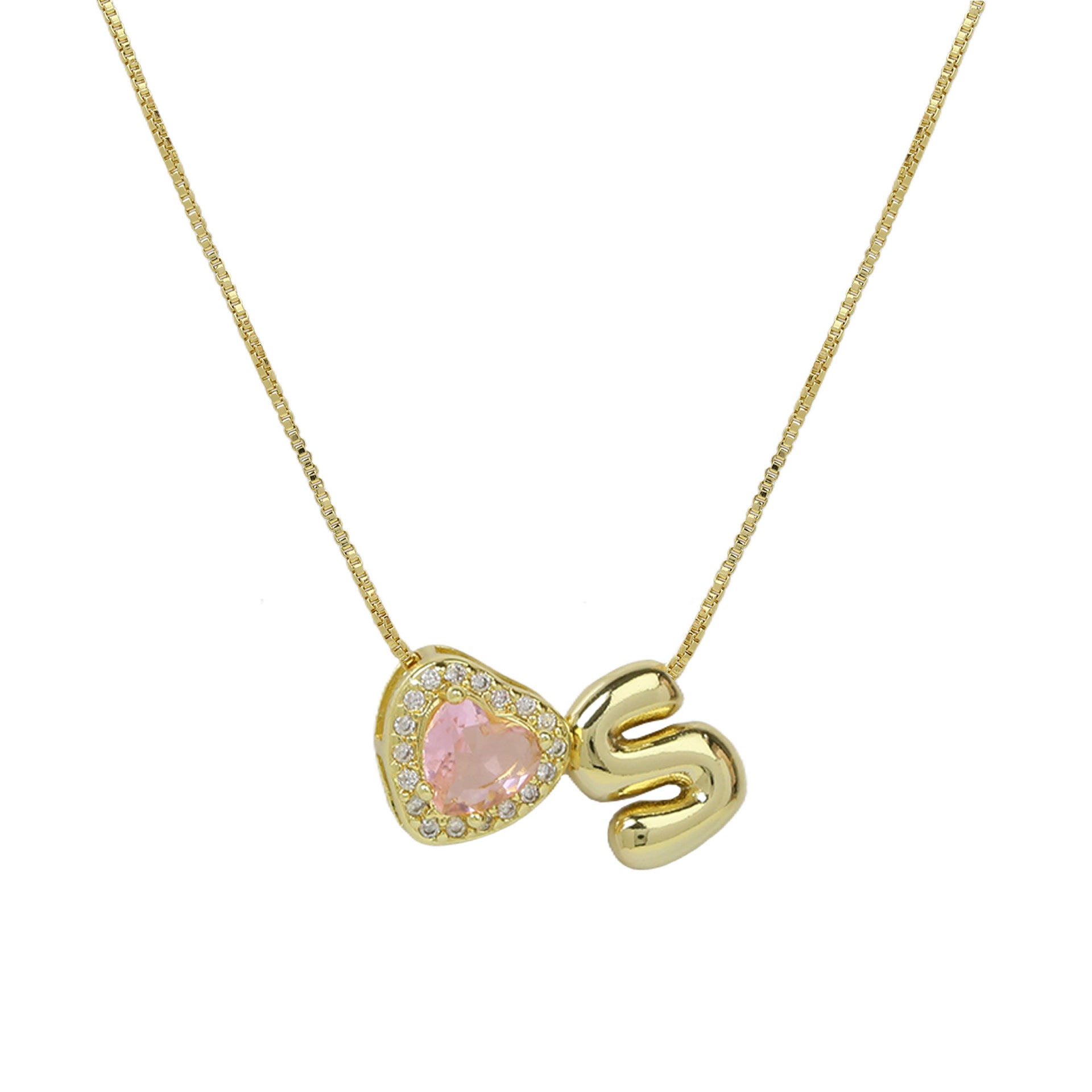 Rome Pearl Initial Necklace - S Letter [ZCHKAEOW]