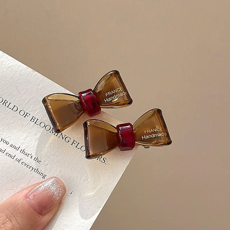 Vanna Dainty Star Bow Clip - Coffee