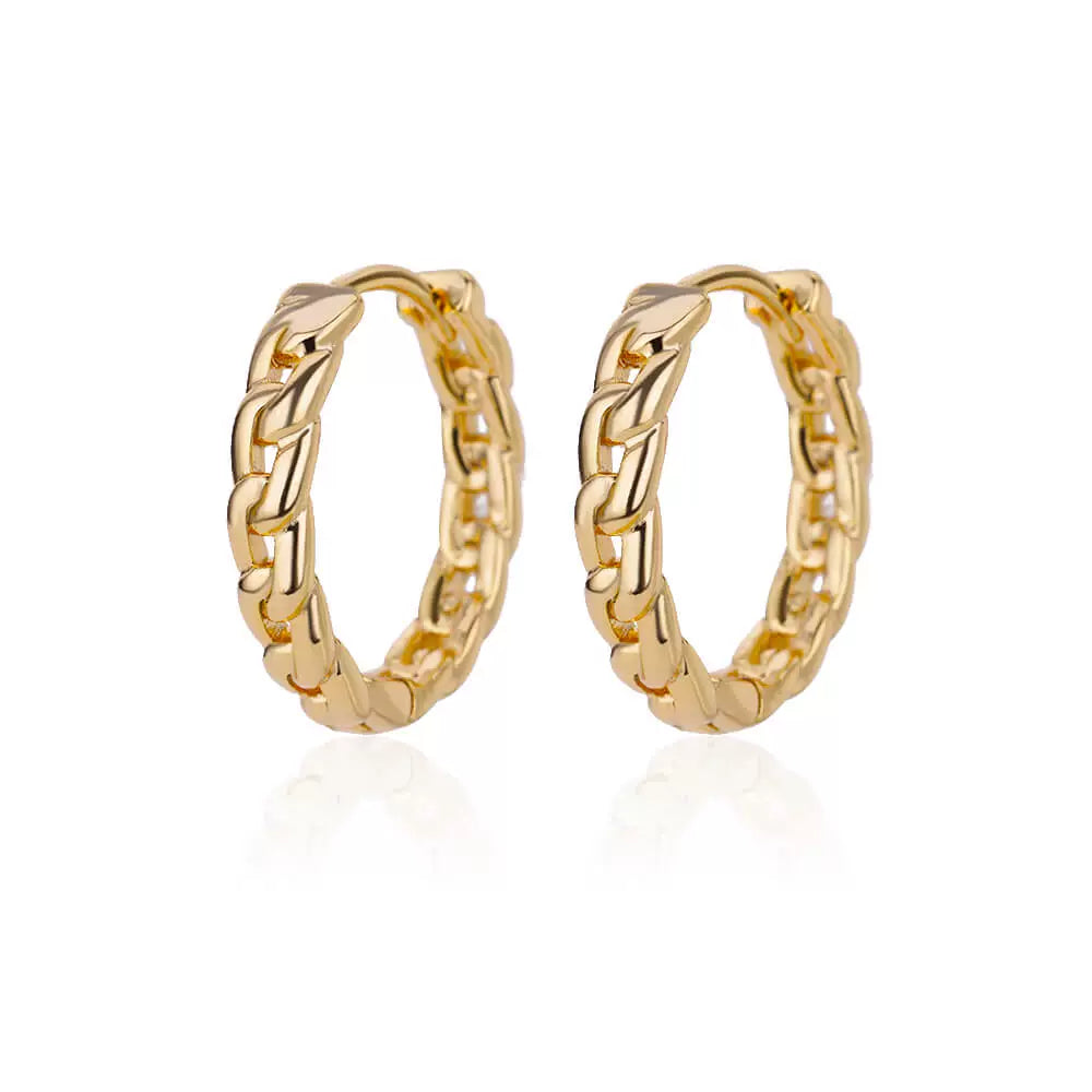 Phoebe Gold Chunky Hoop Earrings - E3120G-4