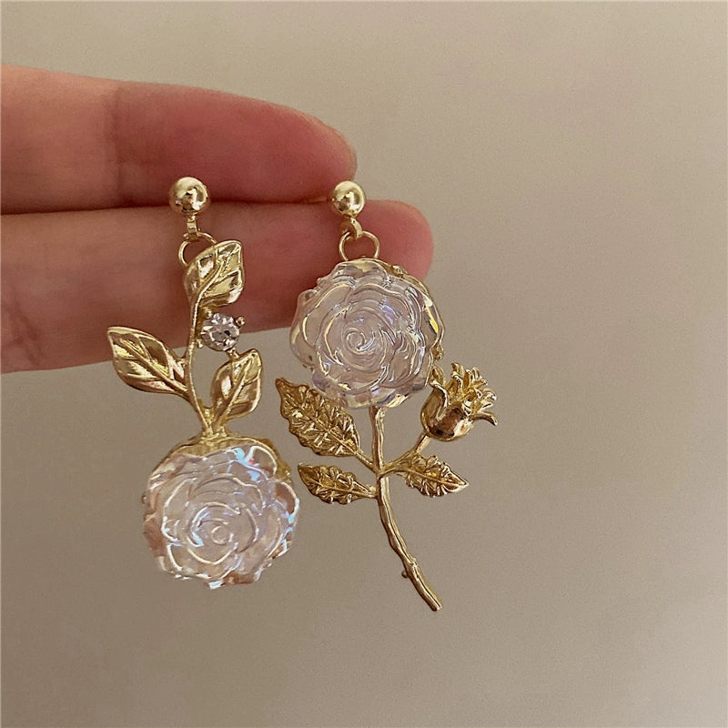 Makyla Golden Rose Earrings - Golden Rose Silver Needle [BSFM0QFV]