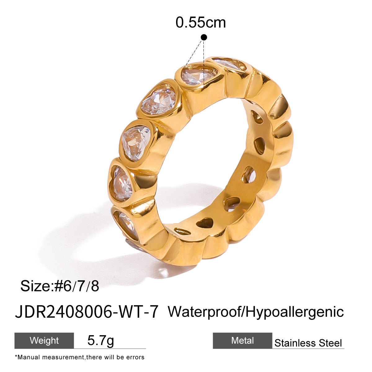 Aliyanna Zircon Heart Ring - Silver Tone, US Size 7 [23BBNOS6]