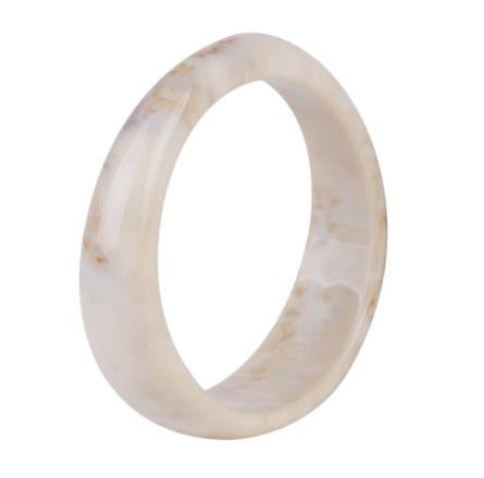 Francesca Marble Resin Bracelet - Round Irregular Ivory White [18O9AL5A]
