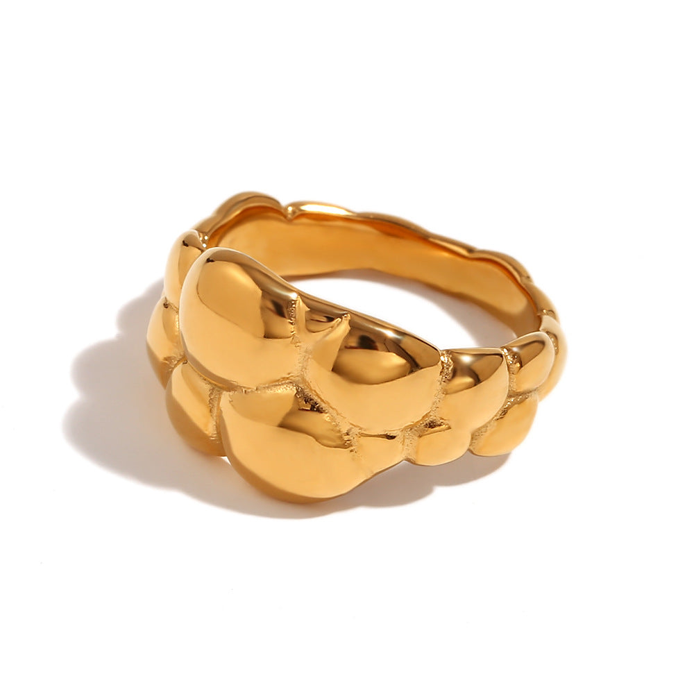 Avri Geometric Ring Collection - Small Cloud Ring - Gold - Size 6 [NUE979HJ]