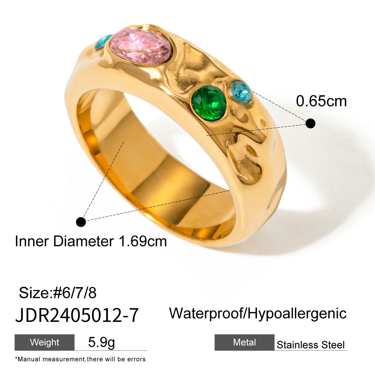 Eve Zircon Stackable Ring - JDR2405012-6 [SI9AVZWO]