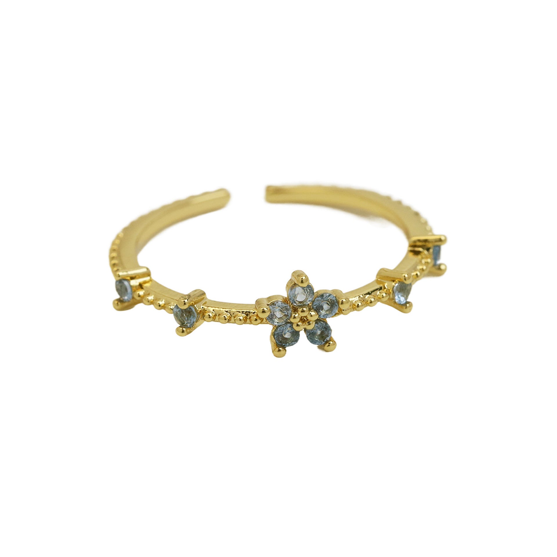 Mykah Floral Birthstone Ring - March [ZQM52DKU]