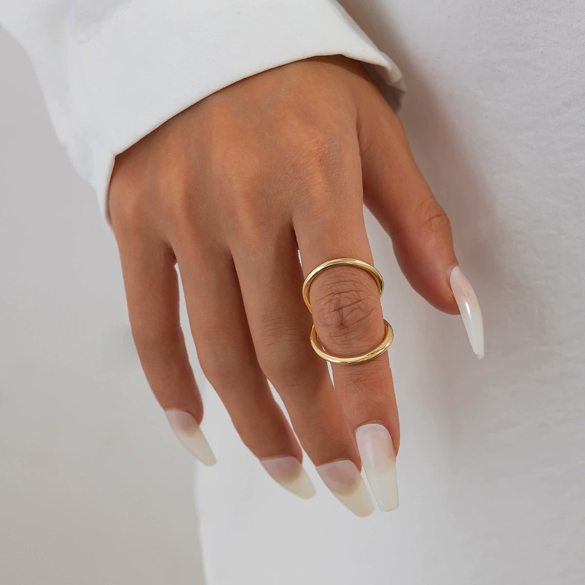 Genevieve Sculptural Metal Jewelry - Ring Style 05 - Light Gold [I5D9RD26]