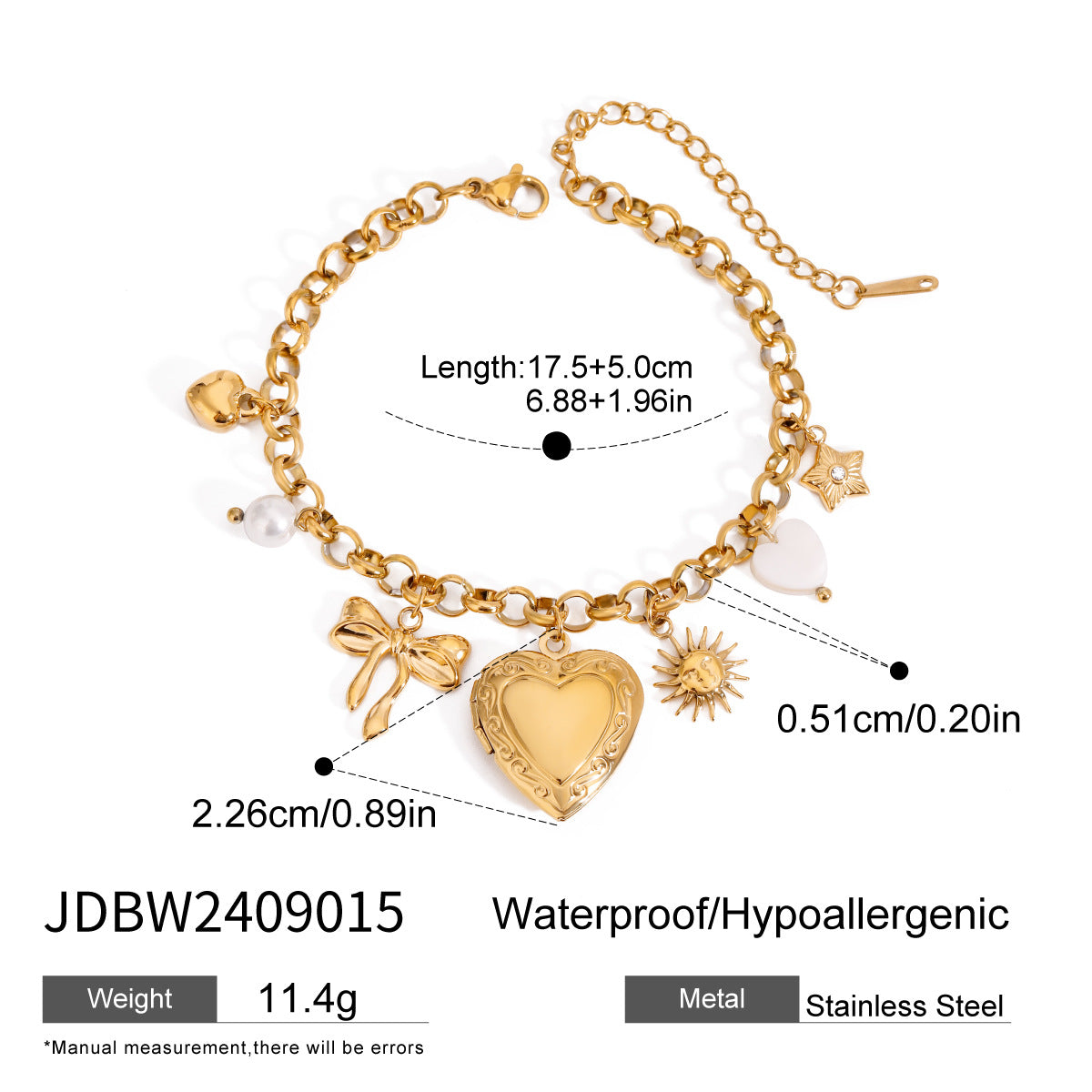 Zamaya Heart Locket Bracelet - JDBW2409015 [T1GM5TIC]