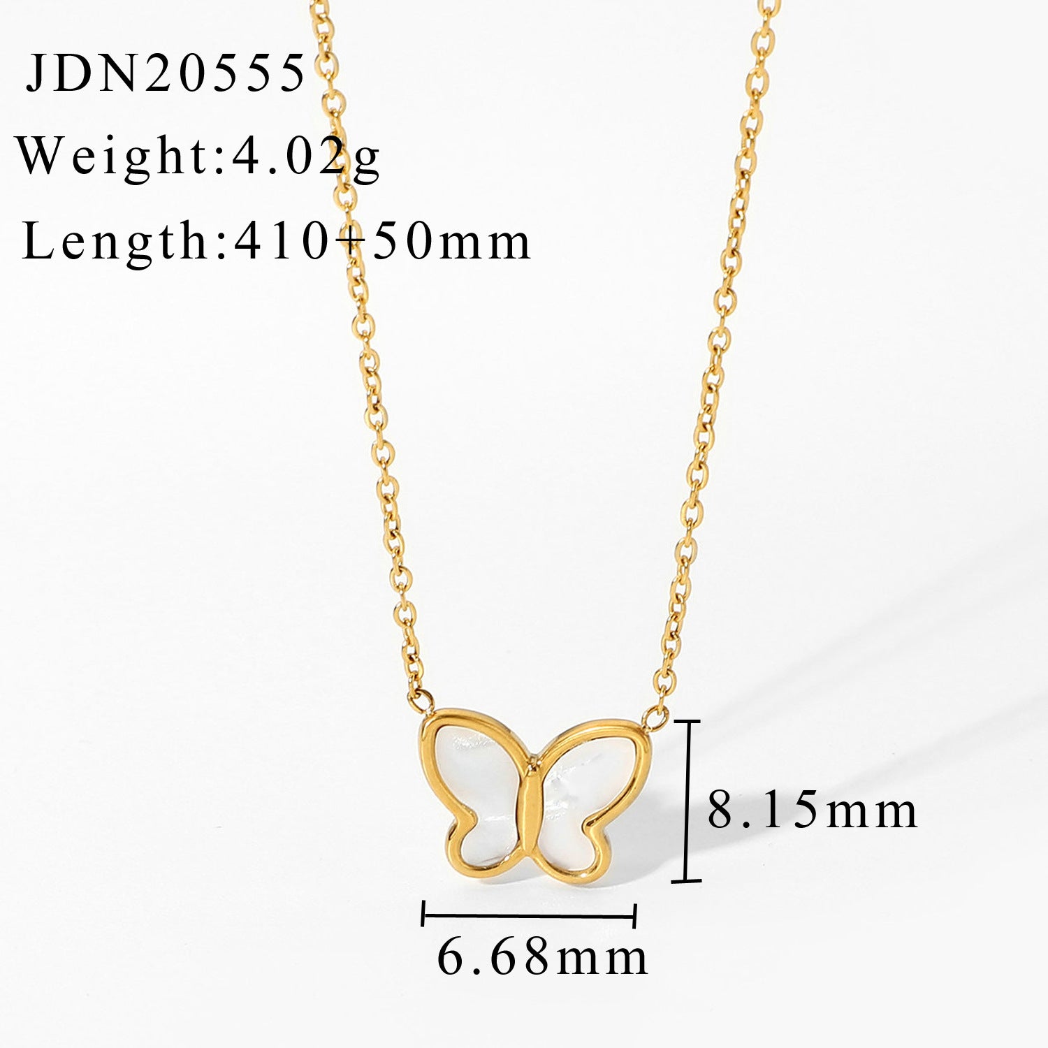 Yzabella White Shell Butterfly Necklace - JDN20555 [4W8YDBXZ]