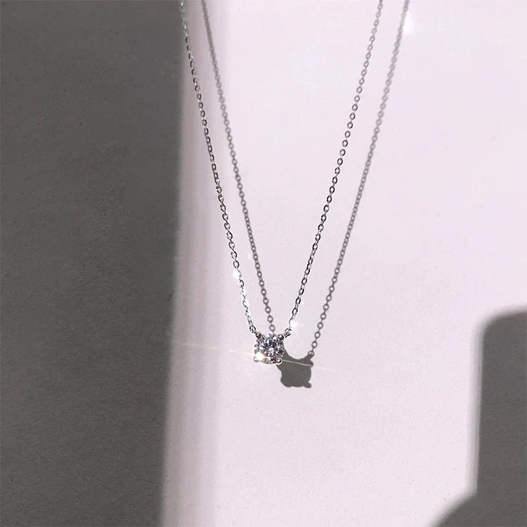 Yvonne Dainty Star Necklace - White Gold Plated