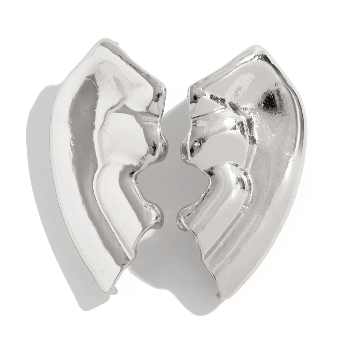 Habiba Geometric Stud Earrings - Silver