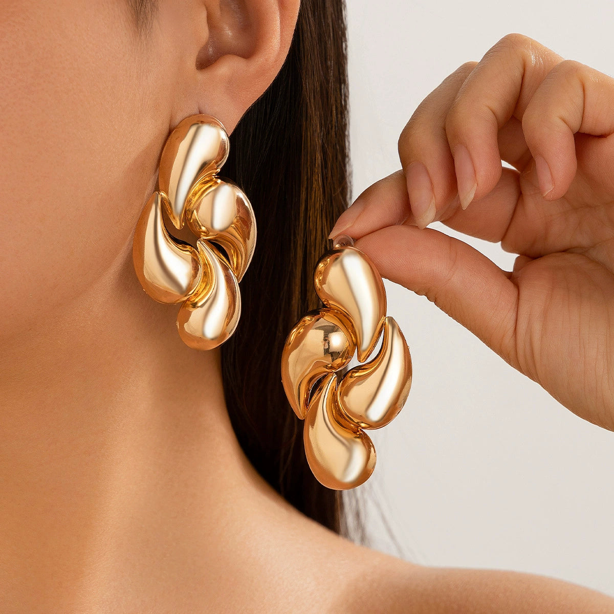 Sonora Glossy Drop Earrings - Style 01 Gold [7IQVM8CB]