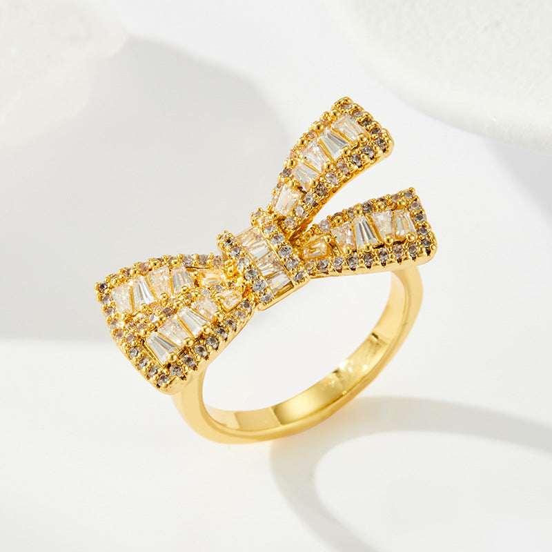 Avelyn Pavé Bow Adjustable Ring - R15867M000 [CR1PQYGE]