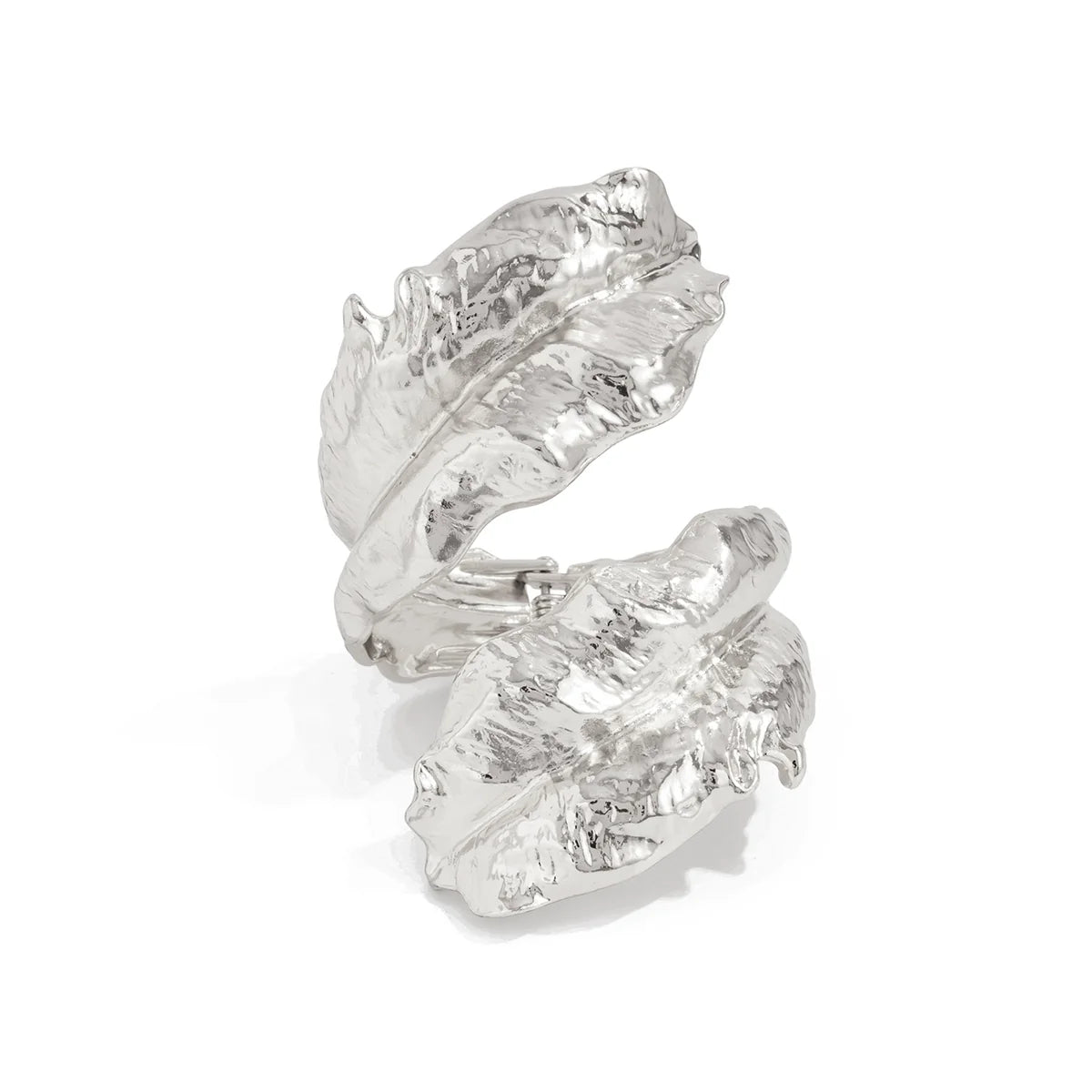 Callan Sculptural Leaf Bracelet - Silver