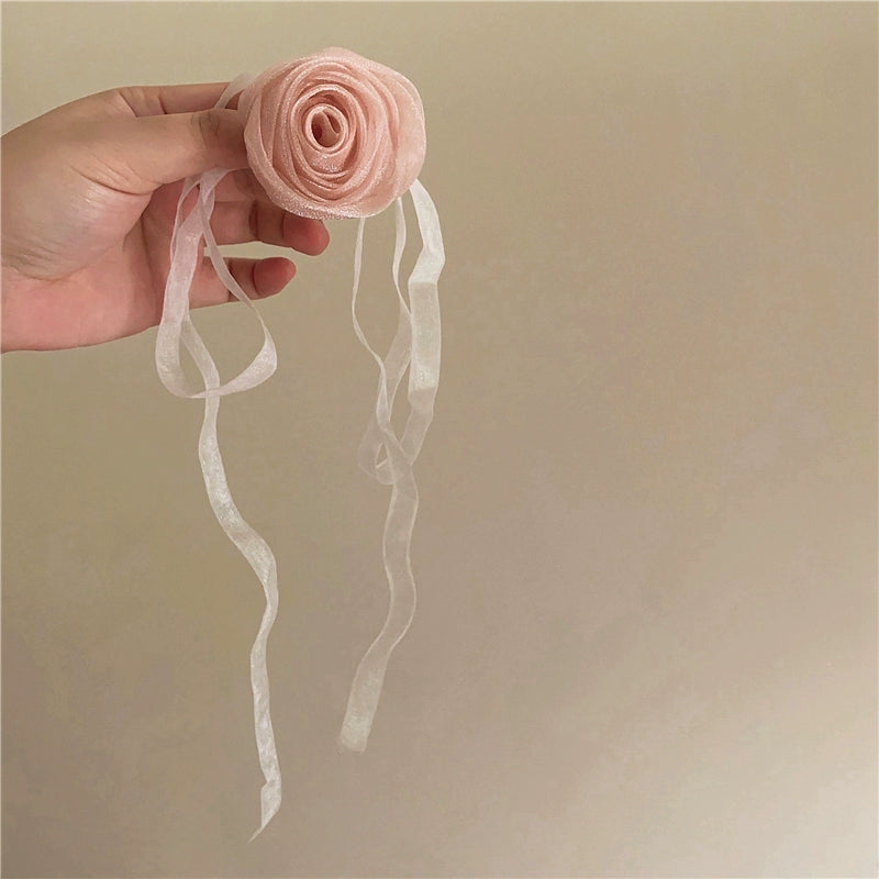Elowen Rose Lace Necklace - Pink [HTFXT2YD]