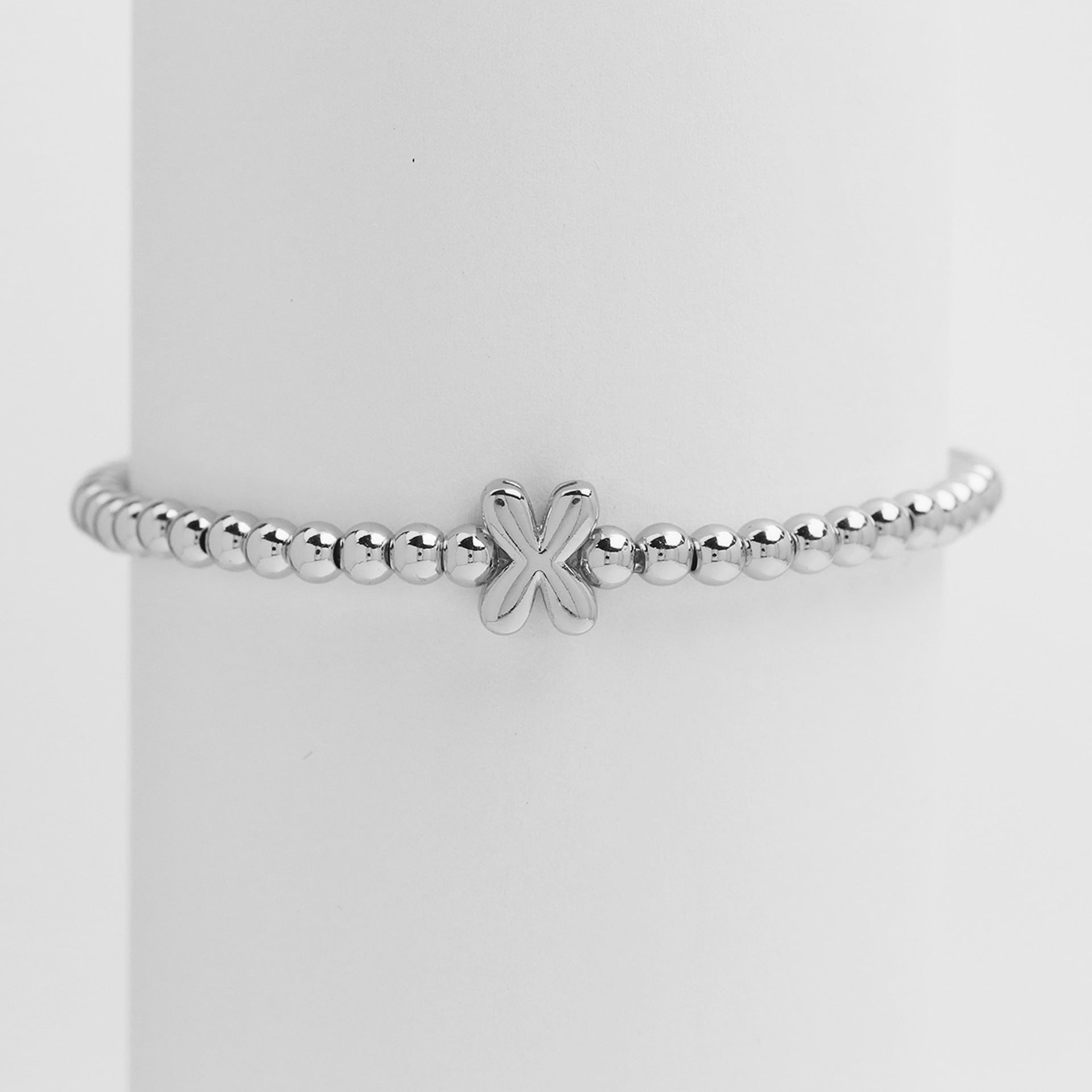 Jorie Polished Letter Bracelet - Silver X [BQPH40RJ]
