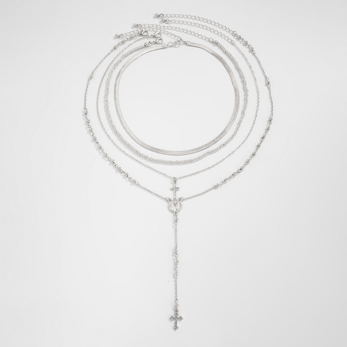 Blakley Colorful Layered Necklace - Silver - Style 06109 [HL1KKWAX]