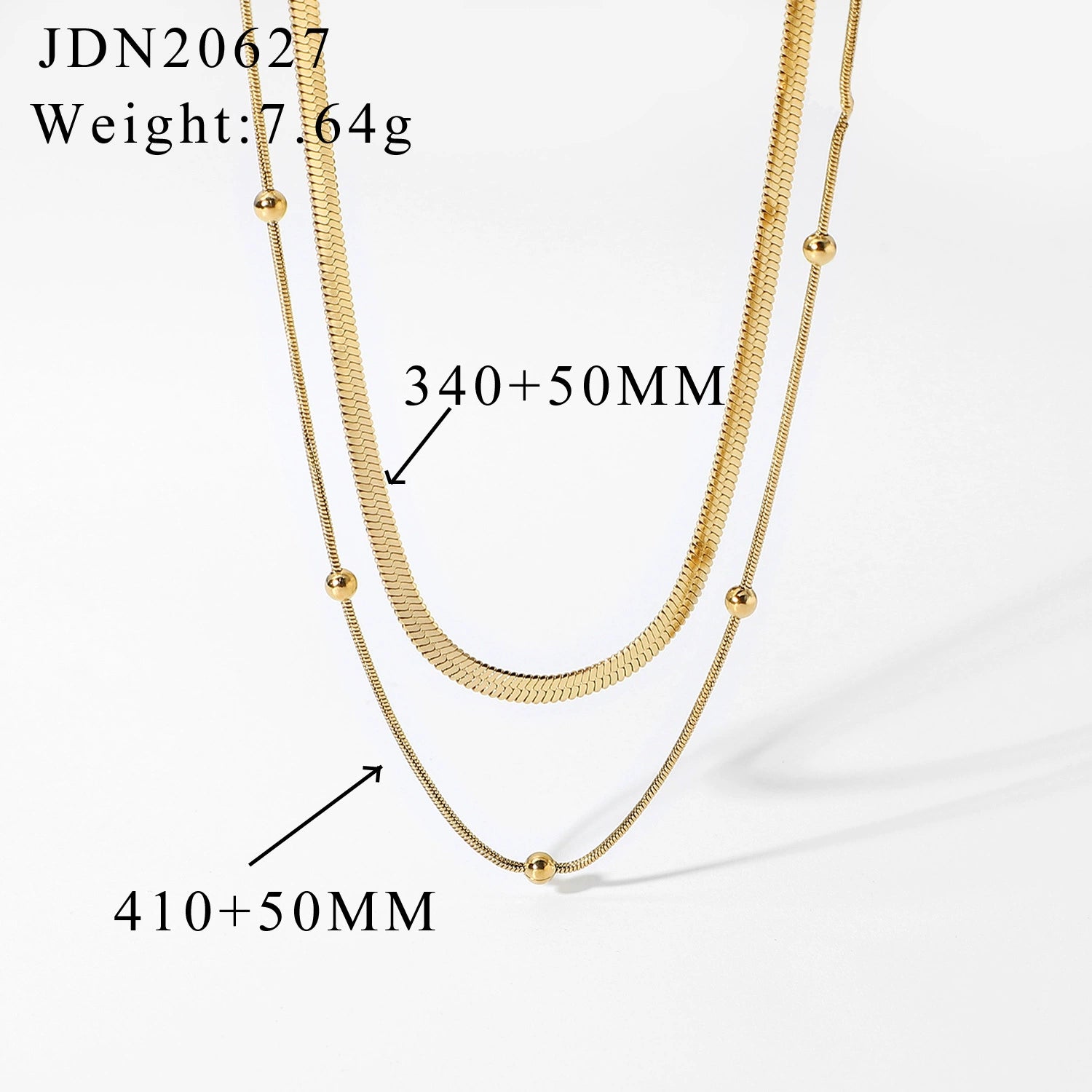 Courtney Layered Titanium Necklace - JDN20627 [D368RC70]