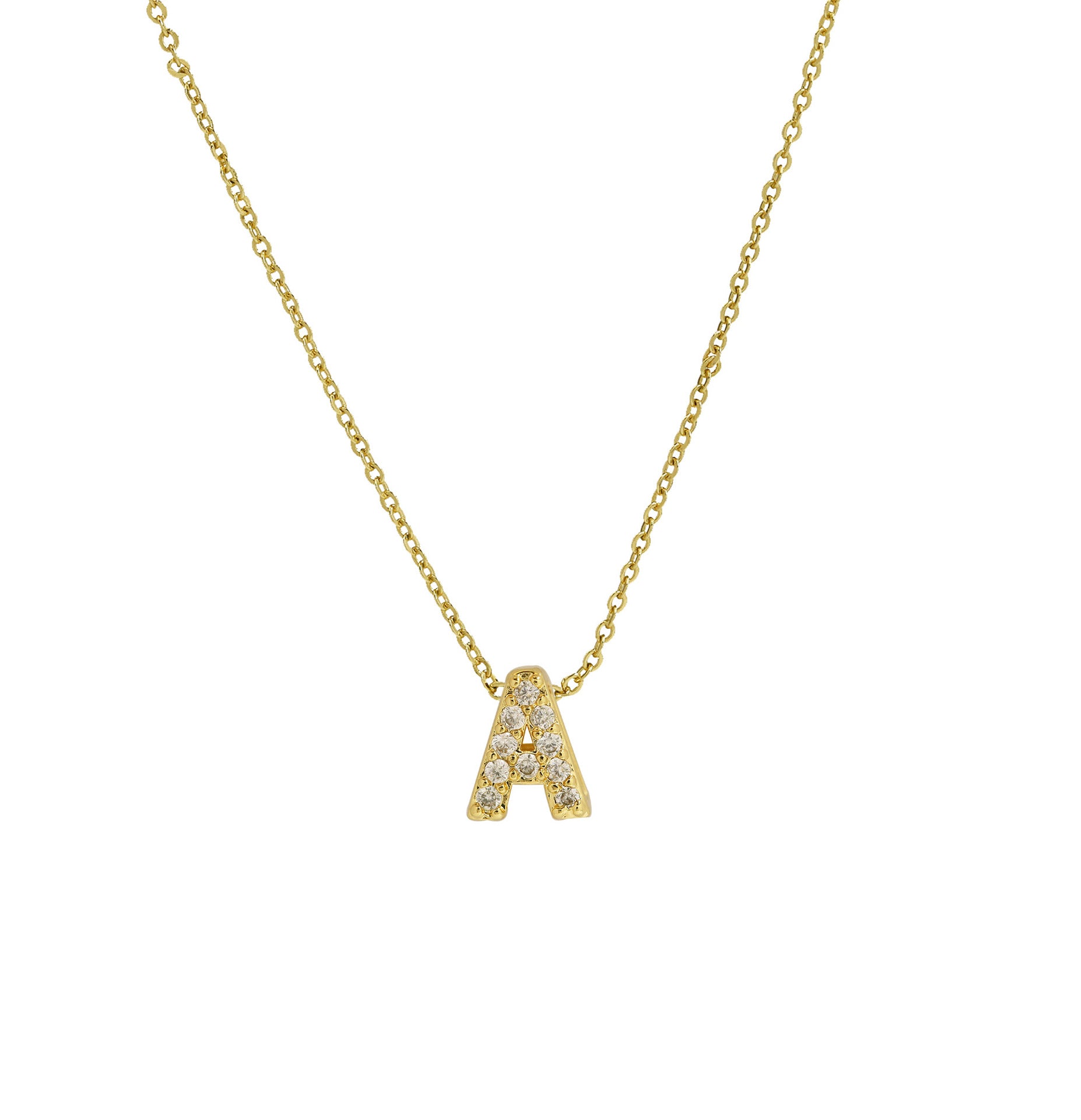 Caelynn Zircon Initial Necklace - A [4WKAJU8L]